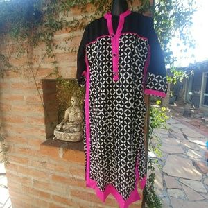 Geo Print Split Tunic Dress Top XL